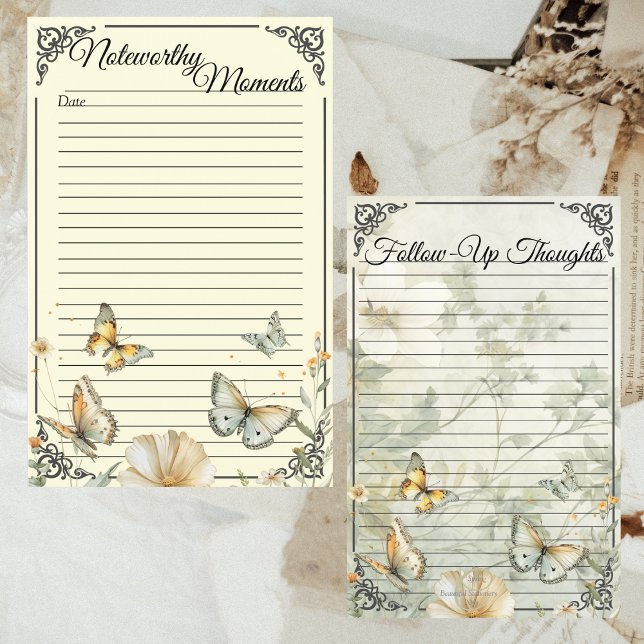 Cottage Wildflowers Soft Yellow Binder Note Page (Cottage Wildflowers Soft Yellow Binder Journal Note Page)