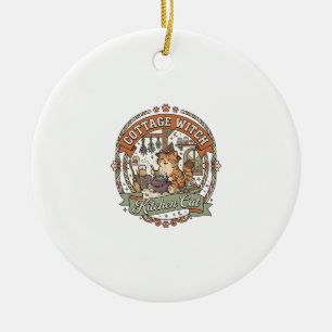 Cottage Witch Kitchen Cat Cottage Witch Kitchen Ca Ceramic Tree Decoration