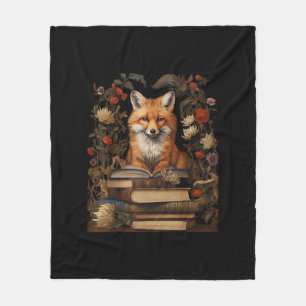 Cottagecore Aesthetic Book Lover Goblincore Retro  Fleece Blanket