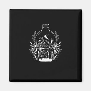 Cottagecore Aesthetic Bottle Mushroom House Fairy Magnet