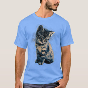 Cottagecore Aesthetic Cute Kitten Illustration For T-Shirt