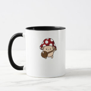 Cottagecore Aesthetic Cute Mushroom Playing Banjo  Mug
