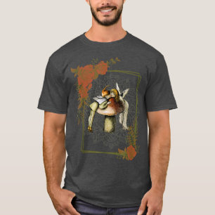 Cottagecore Aesthetic Fairies Over A Toadstool Cut T-Shirt