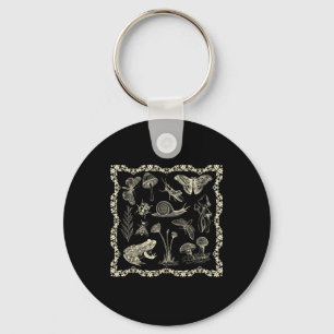 Cottagecore Aesthetic Frog And Mushroom Goblincore Key Ring