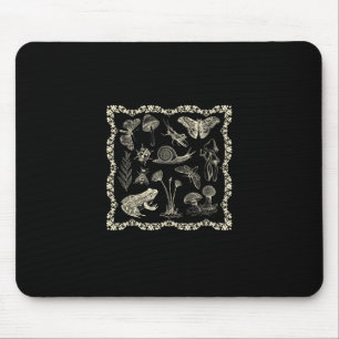Cottagecore Aesthetic Frog And Mushroom Goblincore Mouse Mat