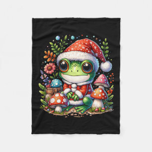 Cottagecore Aesthetic Frog Christmas Mushroom Men Fleece Blanket