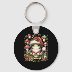 Cottagecore Aesthetic Frog Christmas Mushroom Men Key Ring