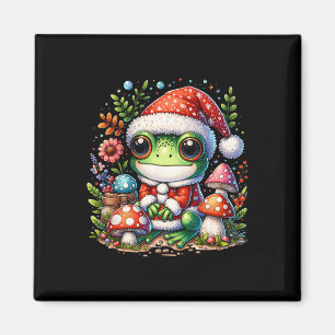 Cottagecore Aesthetic Frog Christmas Mushroom Men Magnet