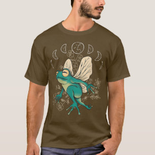 Cottagecore Aesthetic Frog Fairy Celestial Moon Ph T-Shirt
