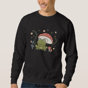 Cottagecore Aesthetic Frog In The Forest In Sweatshirt