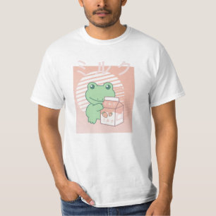 Cottagecore Aesthetic Frog Kawaii Strawberry Milk T-Shirt