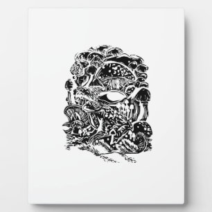 Cottagecore Aesthetic Frog Mushroom Goblincore Art Plaque