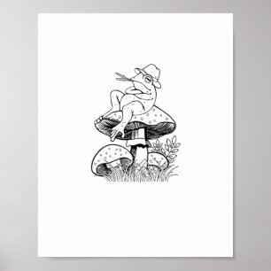 Cottagecore Aesthetic Frog Mushroom Toad Goblincor Poster