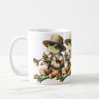 Cottagecore Aesthetic Frog Playing Trumpet Musicia Coffee Mug