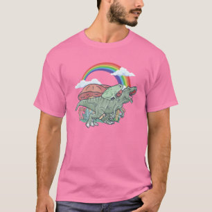 Cottagecore Aesthetic Frog Riding A Rex Dinosaur T-Shirt