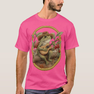 Cottagecore Aesthetic Frog With Hat Playing Banjo T-Shirt