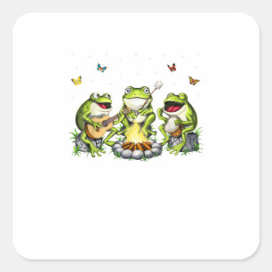 Cottagecore Aesthetic Frogs Camping Forest Goblinc Square Sticker