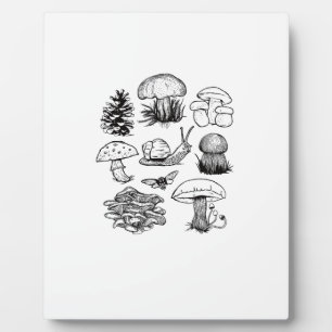 Cottagecore Aesthetic Goblincore Mushroom Snail Plaque
