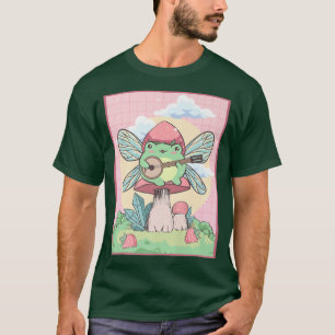 Cottagecore Aesthetic Kawaii Fairy Frog Banjo Mush T-Shirt