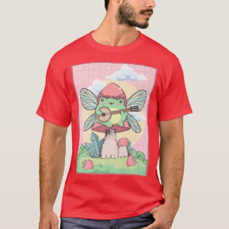 Cottagecore Aesthetic Kawaii Fairy Frog Banjo Mush T-Shirt