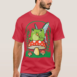 Cottagecore Aesthetic Kawaii Fairy Frog Mushroom G T-Shirt