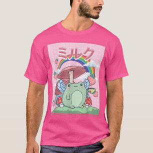 Cottagecore Aesthetic Kawaii Fairy Frog Tea Mushro T-Shirt