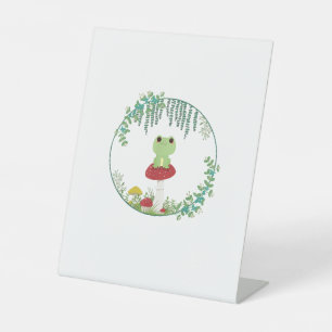 Cottagecore Aesthetic Kawaii Frog Goblincore Cute Pedestal Sign