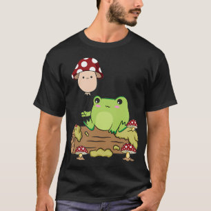 Cottagecore Aesthetic Kawaii Frog Holding A Mushro T-Shirt