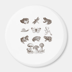 Cottagecore Aesthetic Mushroom Academia Frog Gobli Magnet