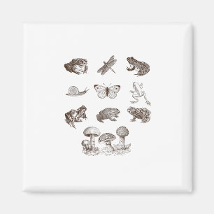 Cottagecore Aesthetic Mushroom Academia Frog Gobli Magnet