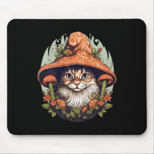 Cottagecore Aesthetic Mushroom Cat Mushroom Mouse Mat