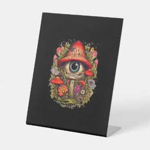 Cottagecore Aesthetic Mushroom Goblincore Design Pedestal Sign