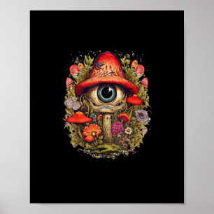 Cottagecore Aesthetic Mushroom Goblincore Design Poster
