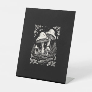 Cottagecore Aesthetic Mushroom Goblincore Mycology Pedestal Sign