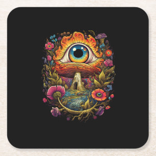 Cottagecore Aesthetic Mushroom Goblincore Simple S Square Paper Coaster