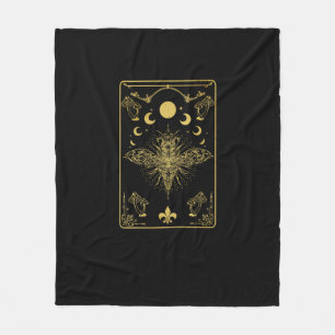 Cottagecore Aesthetic Mushroom Moth Goblincore Aca Fleece Blanket