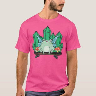 Cottagecore Aesthetic Skateboarding Fairy Frog Fai T-Shirt