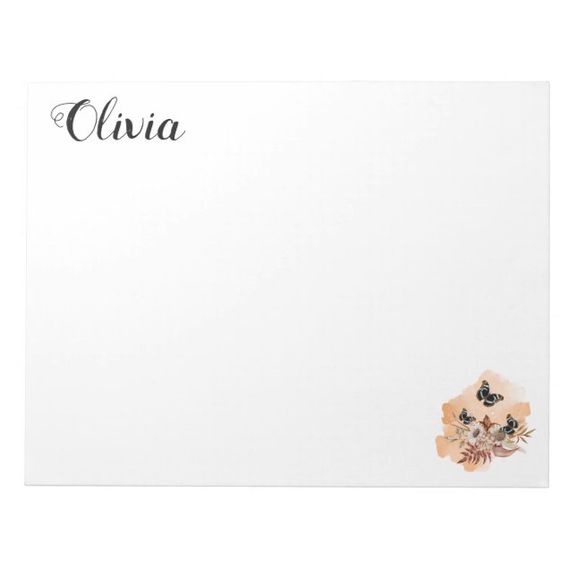 Cottagecore Aesthetic Soft Botanical Art Notepad (Front)