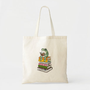Cottagecore Aesthetic Toad Book Lover Gift Tote Bag