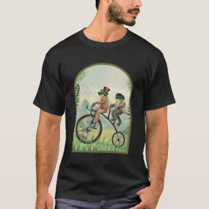 Cottagecore Aesthetic Toad Frog Riding Bicycle T-Shirt