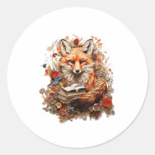 Cottagecore Aesthetic  With Book Cute Goblincore Classic Round Sticker