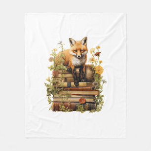 Cottagecore Aesthetic With Book Cute Goblincore Cr Fleece Blanket