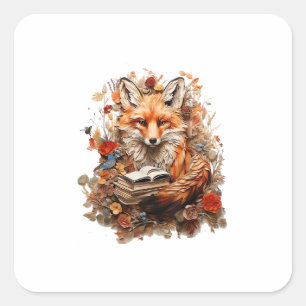 Cottagecore Aesthetic With Book Cute Goblincore Square Sticker