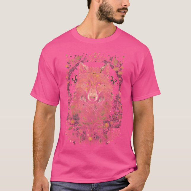 Cottagecore Aesthetic Wolf T-Shirt (Front)