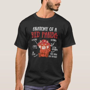Cottagecore Anatomy of a Red Panda Science Zoologi T-Shirt