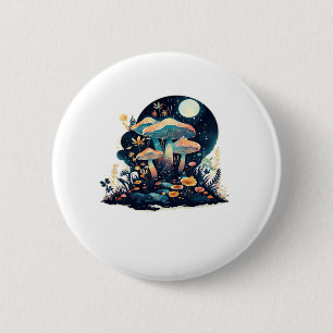 Cottagecore And Aesthetic Goblincore Mushroom Fair 6 Cm Round Badge