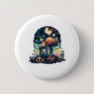 Cottagecore And Aesthetic Goblincore Mushroom Fair 6 Cm Round Badge