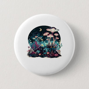 Cottagecore And Aesthetic Goblincore Mushroom Fair 6 Cm Round Badge