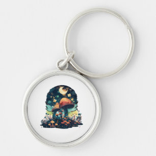 Cottagecore And Aesthetic Goblincore Mushroom Fair Key Ring