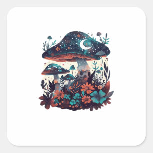 Cottagecore And Aesthetic Goblincore Mushroom Fair Square Sticker